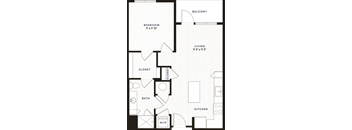 a floor plan of a room with a bathroom and a bedroom