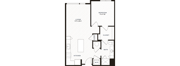 a floor plan of a room with a bedroom and a bathroom