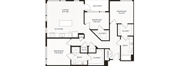 schematic floor plan of theoblue apartments