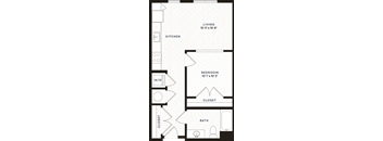 a floor plan of a small house with a bedroom and a bathroom