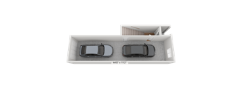 a box with two cars in it