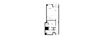 A black and white image of a floor plan for a house.