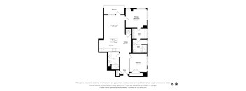 A black and white image of a floor plan for an apartment.