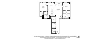 A black and white floor plan of an apartment.