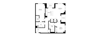 A black and white image of a house floor plan.