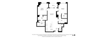 A black and white floor plan of an apartment.