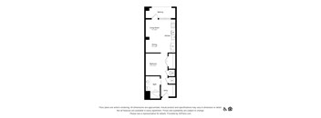 A black and white drawing of a floor plan for an apartment.