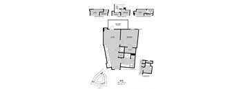 A floor plan for a 1 bedroom apartment with a balcony.