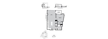 A floor plan for a 1 BR apartment with a 690 square foot living area.
