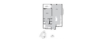 A floor plan of apartment A15 with a living room, bedroom, bathroom, and other rooms.
