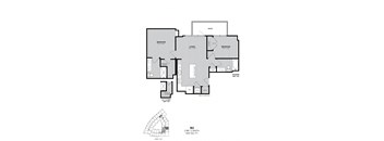 A floor plan of apartment B2 with two bedrooms and a living area.