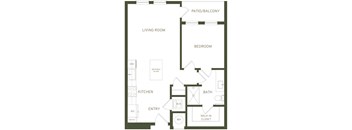 a floor plan of a living room and bedroom