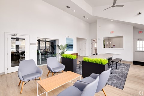 Bedroom with twin beds and coastal decor at Fusion Apartments, Orlando, FL 32818