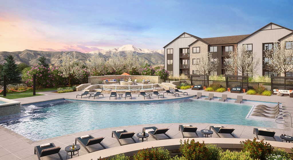 Swimming pool with sundeck