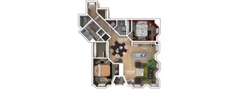 C3 Floor Plan at 1600 Glenarm Place, Denver, Colorado