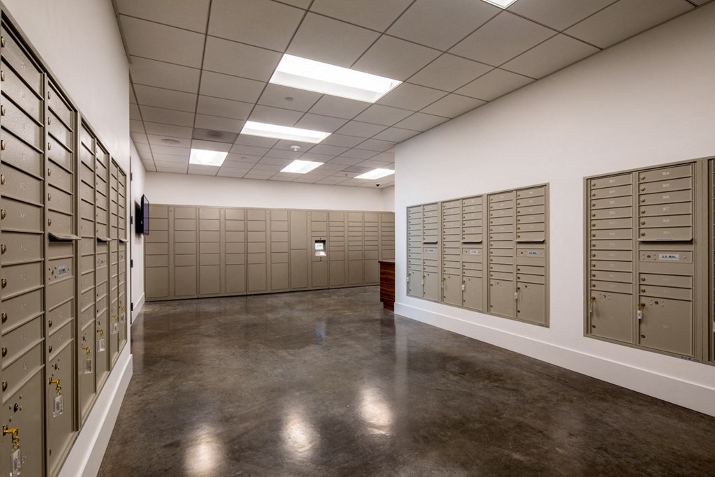 apartment with storage lockers at Aston at Gateway apartments in El Monte, California