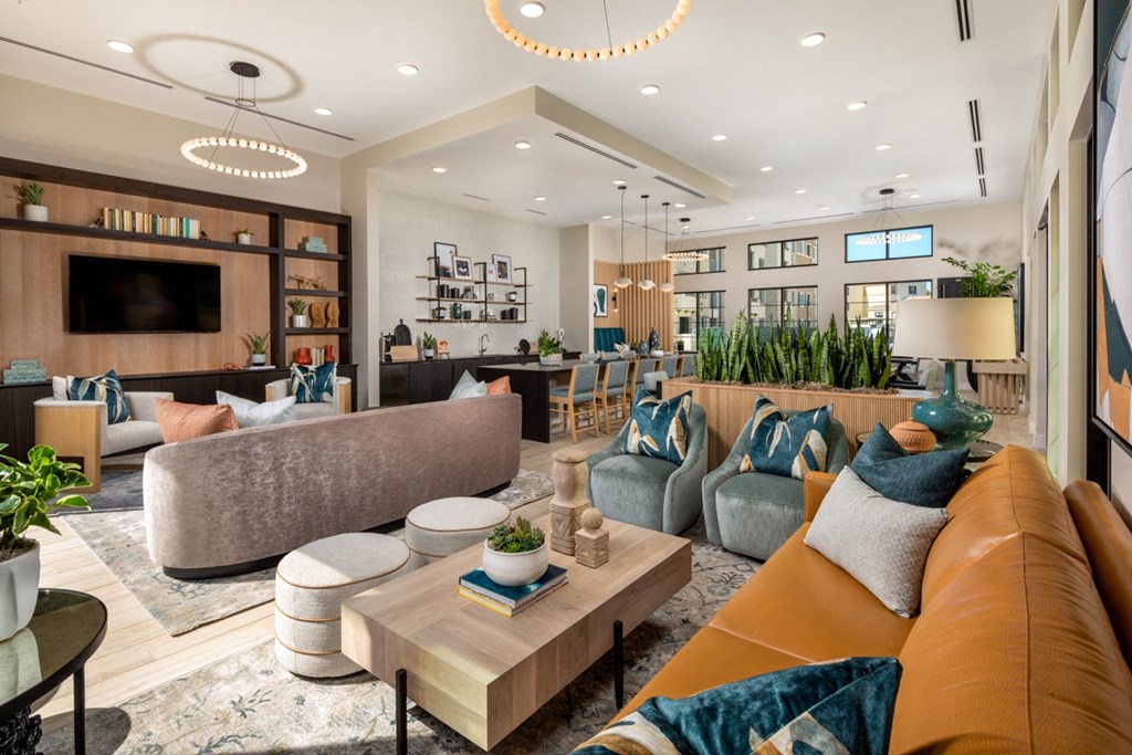 a rendering of the lobby of a hotel with a large glass walled lobby area