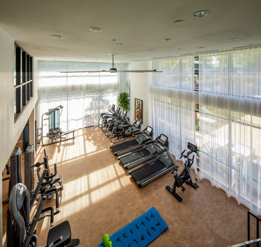 Fitness Center With Modern Equipment at Clarendon Apartments, Los Angeles, CA