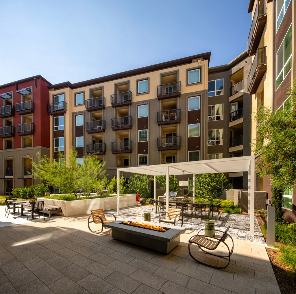 Patio Seating Fire Outdoor at Clarendon Apartments, California, 91367