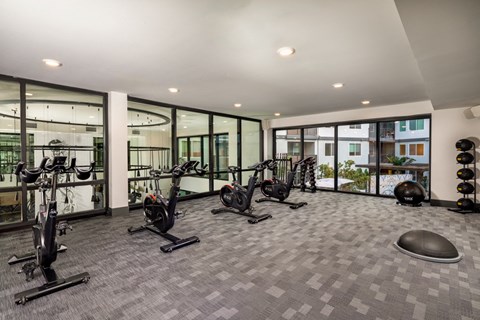 the gym at the preserve apartments