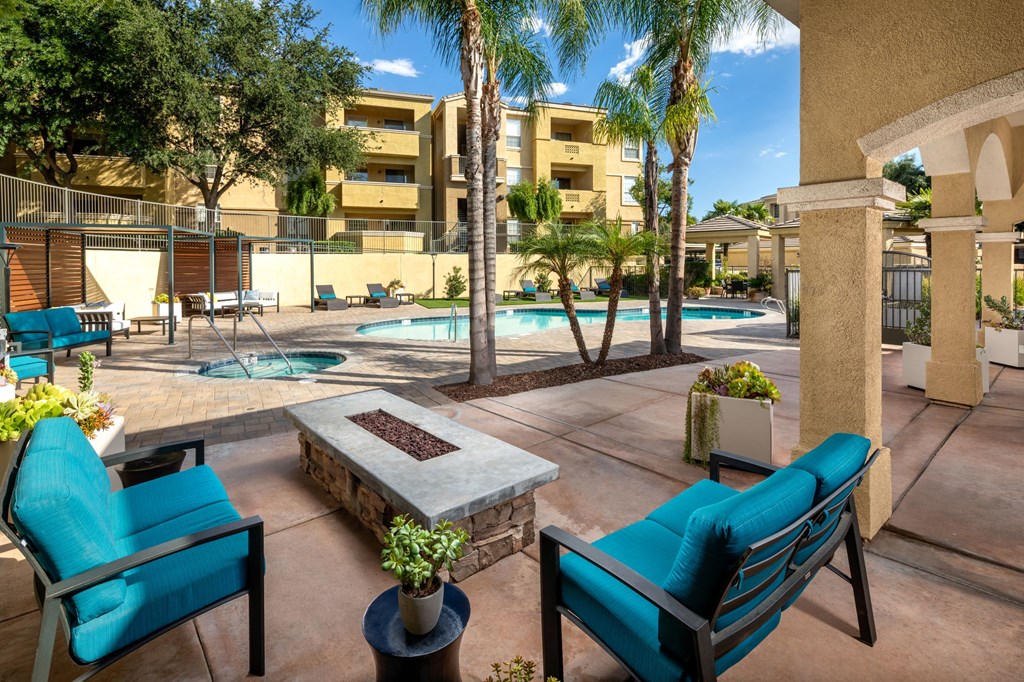 Outdoor Pool with Fire Pit
