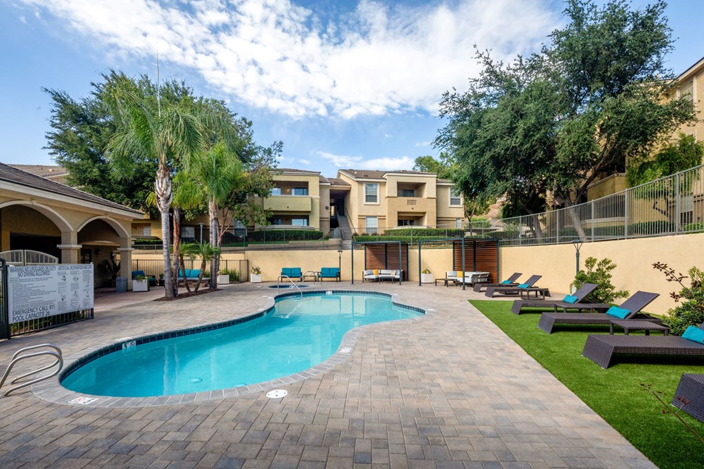 Swimming pool with lounge area