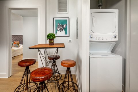 Dining Room and Washer and Dryer  at The LC, California