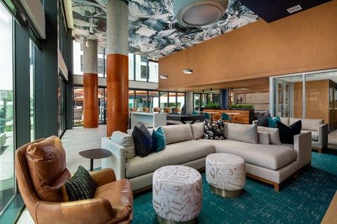 Clubhouse at the Wyatt Makers Quarter apartments in San Diego, CA