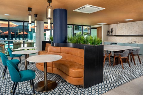 Clubhouse at the Wyatt Makers Quarter apartments in San Diego, CA