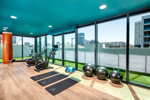 Fitness Center at the Wyatt Makers Quarter apartments in San Diego, CA