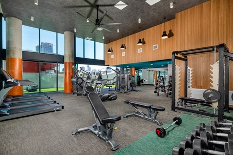 Fitness Center at the Wyatt Makers Quarter apartments in San Diego, CA