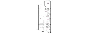 A floor plan of a house with labeled rooms such as "DINING", "KITCHEN", and "BATHROOM".