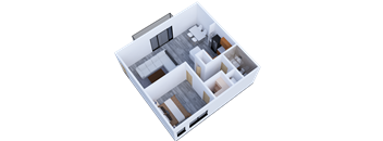 Maple 714 Sq.Ft. Floor Plan at Towne at Glendale, Glendale, California