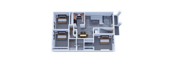 3 Bed 2 Bath 1,240 Sq.Ft. Floor Plan at Towne at Glendale, Glendale, CA, 91208