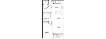 A floor plan of a house with labeled rooms such as Bedroom, Bathroom, Kitchen, Living room, and Balcony.
