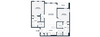a floor plan of a house with bedrooms and a garage