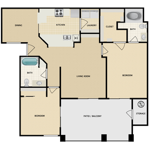 Gullwing two bedroom two bathroom