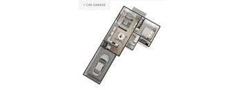 1 Bed and Car Garage Floorplan at H2O Townhomes, Utah, 84119