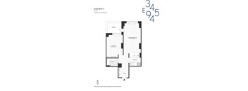 the floor plan of 3 bedroom apartment