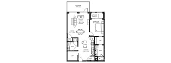 A black and white image of a floor plan for a house.