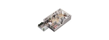 A 3D rendered image of a modern apartment layout.