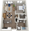 One bedroom one bathroom