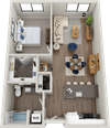 One bedroom one bathroom