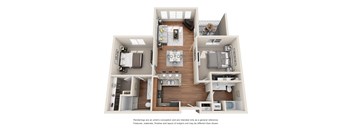 2 Bed 2 Bath Floor plan at Harrington Square, Washington, 98056