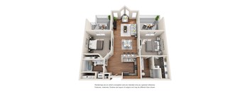 2 Bed 2 Bath Floor plan at Harrington Square, Washington