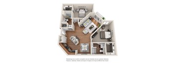 2 Bed 2 Bath Floor plan at Harrington Square, Washington, 98056