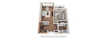 1 Bed 1 Bath Floor plan at Harrington Square, Renton, WA