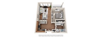 1 Bed 1 Bath Floor plan at Harrington Square, Renton, WA