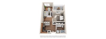 1 Bed 1 Bath Floor plan at Harrington Square, Renton, WA
