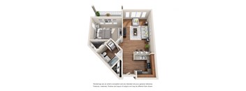 1 Bed 1 Bath Floor plan at Harrington Square, Renton